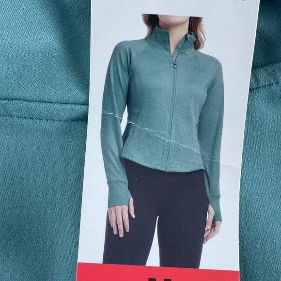 Jockey Womens Aqua Blue Zip-Up Activewear Jacket M Polyester & Spandex NWT 1585 - Picture 5 of 10
